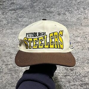 Vintage Pittsburgh Steelers Apex One Fitted Hat NFL Embroidered Cap White Brown